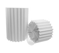 WHAMVOX Colonne romaine 2pcs Supports à gâteaux pliables en papier blanc, colonnes cylindriques avec socles PVC, portables et réutilisables pour mariage et décor