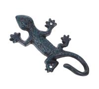 WHAMVOX Crochet Mural en Fer Forgé Forme Gecko Décoratif, Crochet de Jardin en Fonte Robuste, Patère Rustique pour Vêtements et Paquet, Accessoire Mural Polyvalent Intérieur et Extérieur,