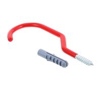 WHAMVOX Crochet Mural pour Vélo en Acier au Carbone Rouge Cintre Utilitaire Robuste Vis et Chevilles Crochet de Rangement Compact pour Garage et Abri de Jardin Support Plafond