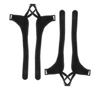 WHAMVOX Dragonnes pour Bâtons de Ski et Randonnée Réglables 2 Paires Bracelets Larges en Polyester Noir Sangles de Fixation Robustes pour Sports de Glisse et Trekking