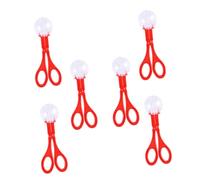 WHAMVOX Ensemble de 6 Ciseaux de Réception et Pinces de Sécurité pour Garçon et Filles 17,5 Cm Rouge, Outils de Capture D'insectes Éducatifs pour Observation en Extérieur et Activités