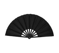 WHAMVOX Éventail Pliant Ventilateur à Main Style Chinois Noir Traditionnel en ABS et Polyester, Léger et Délicat, Accessoire pour Scène et Fête