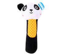 WHAMVOX Hochet Peluche Animal Mignon pour Garçon Fille Main Facile à Tenir Couleurs Vives Développement Sensoriel et Motricité Fine Adapté Aux Nourrissons et Tout-petits Modèle Panda Noir