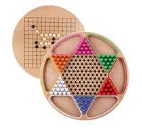 WHAMVOX Jeu de Dames Chinoises en Bois Plateau Compact Éducatif pour Garçon et Filles Jeu de Gobang de Bureau pour Apprentissage et Voyages Développement Logique et Coordination