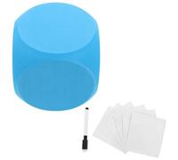 WHAMVOX Jeu de Dés Eva Bleu 10 Cm avec Autocollants Effaçables et Stylo, Dés D’activité Collaborative pour Garçon et Filles, Outil Pédagogique Ludique pour Renforcement Esprit D’équipe