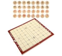 WHAMVOX Jeu d'Échecs Chinois en Bois Pliable avec Coffret de Rangement Plateau Compact 35 Bois Naturel Jeu de Société Portable pour Voyage et Loisirs Échiquier Xiangqi Traditionnel