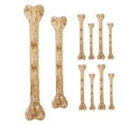 WHAMVOX Lot de 10 Os Factices Réalistes Perforés, Décoration Halloween Unisexe, Plastique Blanc, Grand et Petit, Loisirs Créatifs et Décor Macabre, Ambiance Festive Automne, Accessoires