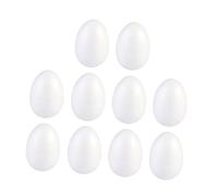 WHAMVOX Lot de 10 Œufs de Pâques en Mousse Blanche 8 CM Solides et Décoratifs Œufs à Peindre DIY pour Bricolage Créatif et Activités Familiales de Pâques