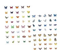 WHAMVOX Lot De 160 Autocollants Scrapbooking Et Journalisation, Décorations Créatives En Forme De Lépidoptères, Collection Multicolore, Pour Agenda, Diy Et Loisirs Créatifs