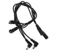 WHAMVOX Lot de 2 Câbles Patch pour Guitare Électrique, 50 Cm, Noir, Alimentation Double pour Pédales D'effets, de Bruit, Accessoires Professionnels pour Pédalier, Adaptés Scène et Studio