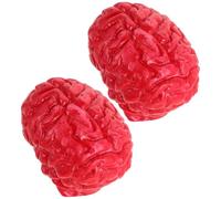 WHAMVOX Lot de 2 Cerveaux Humains Factices en Latex Réaliste Accessoires D’Horreur Halloween Décoration Maison Hantée Jouets Farces pour Fête Effrayante Ambiance Zombies et Frayeurs