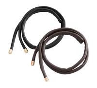 WHAMVOX Lot de 2 Élastiques à Cheveux en Cuir Noir et Marron, Confortables et Stylés, Pouvant être Utilisés comme Bracelet pour Femmes au Quotidien