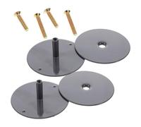 WHAMVOX Lot de 2 Plaques de Recouvrement de Pêne Dormant en Métal Noir Diamètre 2-5/8 Cache-Trou de Porte avec Vis pour Porte d'Entrée et Placard Protection Solide Rayures et