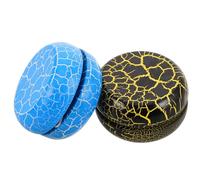 WHAMVOX Lot de 2 Yoyos en Bois Craquelés pour Garçon et Filles, Mini Taille Portable, Jouet Yoyo à Ficelle, Stimulation Coordination Œil-Main, Jeu Extérieur et Activité Ludique