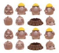 WHAMVOX Lot de 24 Figurines Miniatures de Taupes en Résine, Décoration Micro-Paysage DIY, Ornements de Jardin Miniature pour Bureau et Maison de Poupée, Figurines Animales Réalistes