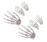 WHAMVOX Lot de 3 Paires de Mains de Squelette Décoratives Halloween, Ornement Résistant en Plastique Solide, Accessoires Effrayants pour Décoration Maison Hantée, Bar et Pièce Secrète