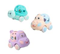 WHAMVOX Lot De 3 Voitures à Inertie pour Bébé, Jouets Éducatifs Hochet Sonore, Plastique Lisse Coloré, Adaptés Aux Tout-Petits, pour Éveil Visuel Et Jeu D’Exploration