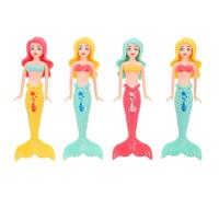 WHAMVOX Lot de 4 Jouets de Plongée Sirène pour Piscine Garçon et Filles Plastique Coloré Jeu D’Entraînement à la Plongée sous-Marine pour Piscine et Activités Aquatiques