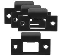 WHAMVOX Lot de 4 Plaques de Gâche en Acier Inoxydable Noir Kit de Renfort pour Serrure à Pêne Dormant Plaque de Remplissage de Trou de Porte pour Porte D’Entrée Haute Résistance et