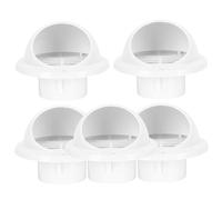 WHAMVOX Lot de 5 Couvercles en PVC pour Évents de Fumée Imperméable Coupe-Vent à la Pluie pour Ventilation Extérieure Compatible Cheminées et Bouches d'Aération