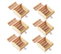 WHAMVOX Lot De 6 Bijoux Faits À La Main Perles Miniatures Vintage En Bambou Cadeau Pour Pour Pour Style Divers Rangement Trésor Bibelot Petits Coffres Vides Rideau Canne