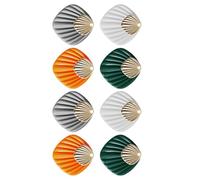 WHAMVOX Lot de 8 Crochets Muraux Adhésifs Multifonctions, sans Perçage, Supporte Charges Lourdes, Mix Couleur, Design Coquillage, pour Salle de Bain, la Cuisine et Rangement Mural