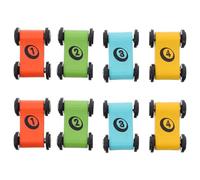 WHAMVOX Lot de 8 Voitures de Course en Bois pour Garçon et Filles de Voiture de Course Amusant 4 Couleurs Taille Mini Adaptée aux Petites Mains pour Jeu Interactif et Développement