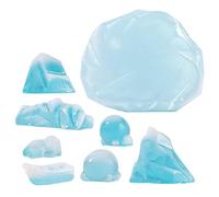 WHAMVOX Maquette Miniature Iceberg 8pcs en Résine Réaliste pour Décoration D'aquarium et Décorations de Noël Maison, Simulant Glaciers Arctiques, Créativité Garçon et Filles