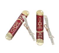 WHAMVOX Mezouza avec Parchemin Casher, 2 Ensembles en Alliage de Zinc Rouge, Bénédiction Juive pour Déco Maison Intérieure, Design Élégant pour Mariages et Maison