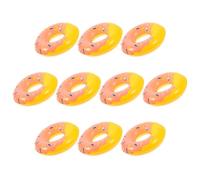 WHAMVOX Mini Bouées de Natation Factices Orange de Donut, Lot de 10 Pièces, Décorations Fête et Accessoires Mini Maison, pour Piscine, Spa et Décoration Photo