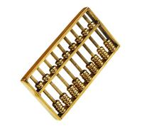 WHAMVOX Mini Boulier en Laiton Décoratif Figurine Rétro Compacte pour Bureau et Salon D’Éveil Éducatif pour Garçon et Filles Ornement Vintage Abaque Décoration de Table Élégante