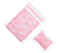 WHAMVOX Mini Ensemble de Literie pour Lit Superposé de Maison de Poupée Drap Housse et Oreiller en Tissu Lisse Accessoires Décoratifs pour Chambre Miniature Fournitures pour