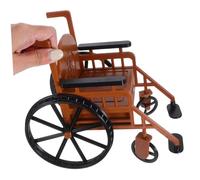 WHAMVOX Miniature Dollhouse Wheelchair with Crutch Set Realistic Working Doll Accessory for Bjd Dolls Role Playing