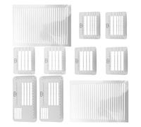WHAMVOX Modèle de Guide D'adressage Plastique Blanc 1 Set Pochoir de Dessin Trait Règle de Ligne D'espacement Polyvalente en Pp pour Invitations et Lettres