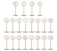 WHAMVOX Numéros de Table en Bois pour Mariage 1-20 Support Stable, Réutilisables, 20 Pièces, Décoration Élégante pour Banquet et Restauration