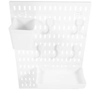 WHAMVOX Panneau Perforé Mural Grand Format Blanc sans Perçage, Étagère de Rangement Multifonction Cuisine et Salle de Bain, Organisateur Mural Suspendu pour Porte et Mur, Solution Gain