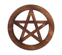 WHAMVOX Pentagramme en Massif Décoratif pour Rituel Wiccan Accessoires De Cérémonie Décor Mural Métaphysique Couleur Marron Maison Bureau Espaces De Contemplation