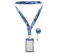 WHAMVOX Porte-badge à Lanière Bleue Pochette de Protection en Polyester et Plastique Anti-rayures pour Carte pour Bureau et Activités en Extérieur