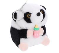 WHAMVOX Porte-clés Peluche Animal en Peluche Panda Doux en Coton PP Bébé Bouteille Rose Décorative pour Chambre à Coucher Présent Fille Dessin Animé Accessoire Multifonctionnel
