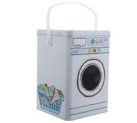 WHAMVOX Porte-dosettes de Lessive en Fer avec Poignée, Boîte de Rangement Forme Machine à Laver, Grosse Capacité, Protection Solide pour Buanderie