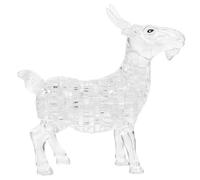 WHAMVOX Puzzle 3D en Cristal Blanc avec Chèvre Ornement Décoratif en Verre Cristallin Casse-Tête Créatif pour Adultes Décoration Bureau et Maison Présent Original Anniversaire