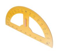 WHAMVOX Rapporteur D'angle Pédagogique en Bois Jaune Semicirculaire, Outil Multifonction Facile à Transporter pour Dessin Technique en Classe
