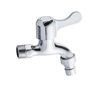 WHAMVOX Robinet Machine Ver Cuivre Massif Robinet Balcon pour Buanderie Installation Simplifiée Finition Chromée Résistante Rouille Adapté pour Raccord Machine Laver et Cuve