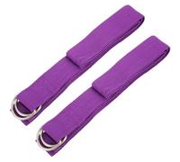 WHAMVOX Sangle Extensible pour Yoga 2 Pièces Pourpre en Polyester et Métal, Bande de Stretching Compacte pour Exercices D'épaules Taille, pour Pilates et Fitness
