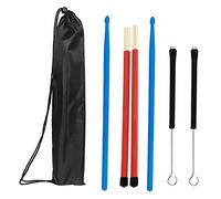 WHAMVOX Set de Baguettes de Batterie Jazz Érable avec Brosse à Fil et Sac de Rangement Portable Accessoires Percussion et Résistants pour Batterie et Cajon