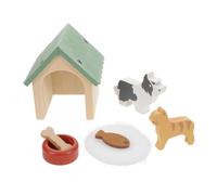 WHAMVOX Set de Maison Miniature Chenil Bois pour Poupées avec Accessoires Animaux Bol et Nourriture Éducatif pour Garçon Fille Favorisant Imagination et Empathie
