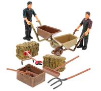 WHAMVOX Set Miniature Farm Tools and Farmer Figurines Mini Farm Accessories Toy for Desktop Decoration and Educational Play Plastic Model for Garden