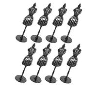 WHAMVOX Support Mannequin de Présentation pour Vêtements de Poupée, Mini Mannequin Plastique Noir, Lot de 8 Pièces, Accessoires pour Maison de Poupée, pour Couture et Exposition