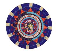 WHAMVOX Tapis de Pendule en Caoutchouc Rond Astrologique Symbole Œil D’Horus, Tapis de Divination Métaphysique pour Rituels, Jeu Divinatoire Pendule Quartz, Outil Radiesthésie Ésotérique