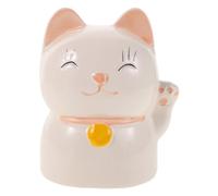 WHAMVOX Tirelire Chat Chanceux Céramique avec Patte Agitée Mini Statue Fortune Japonaise Boîte pour Garçon Fille Filles Décoration Maison Anniversaire Noël